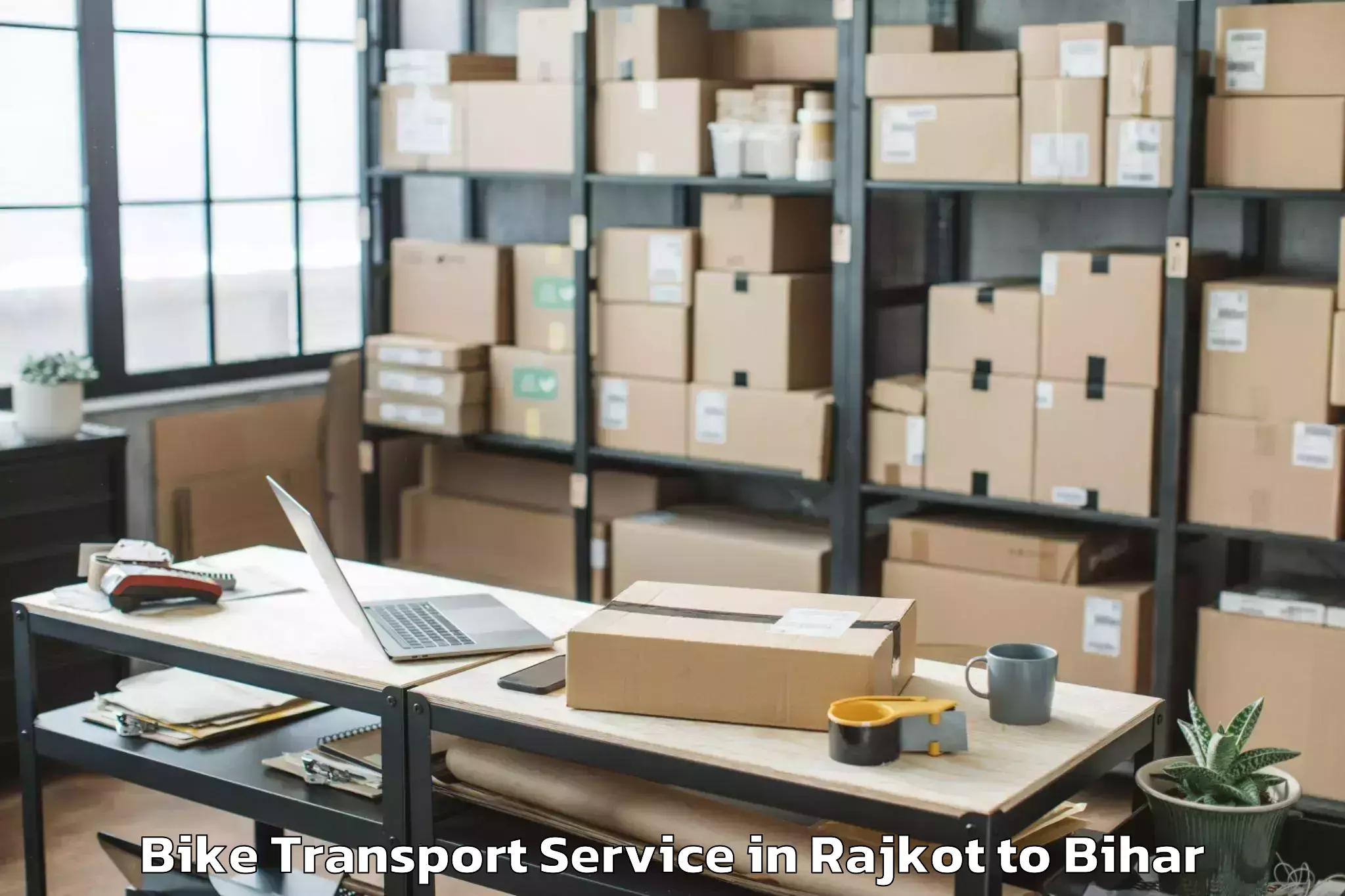 Professional Rajkot to Rohtas Bike Transport